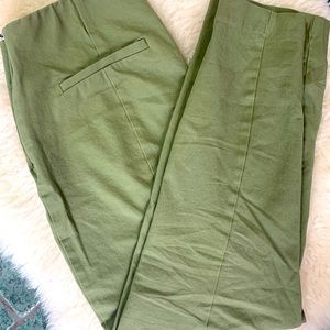 High waisted olive pants